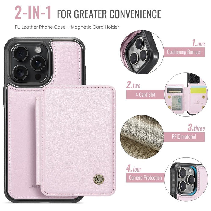 For Iphone 15 Business Magnetic Style Rfid Leather Phone Case