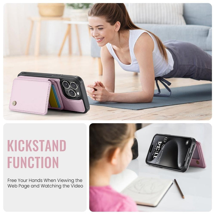 For Iphone 15 Business Magnetic Style Rfid Leather Phone Case