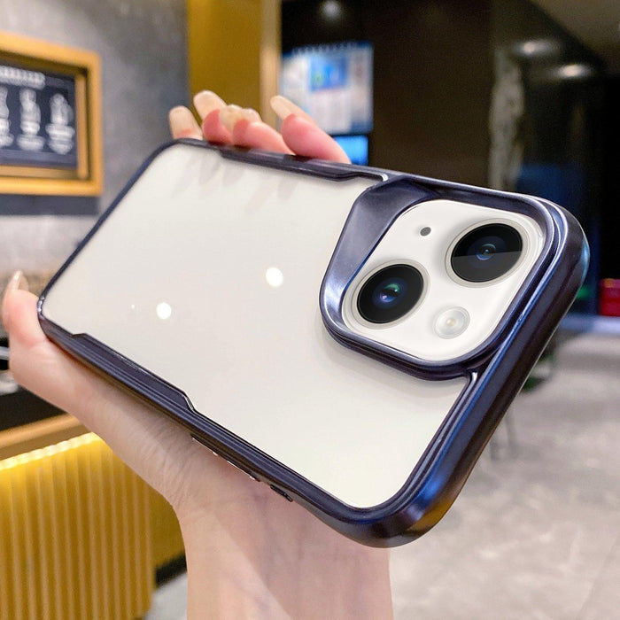 For Iphone 15 Electroplating Tpu Frame Hybrid Pc Phone Case