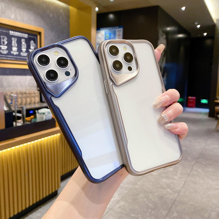 For Iphone 15 Electroplating Tpu Frame Hybrid Pc Phone Case