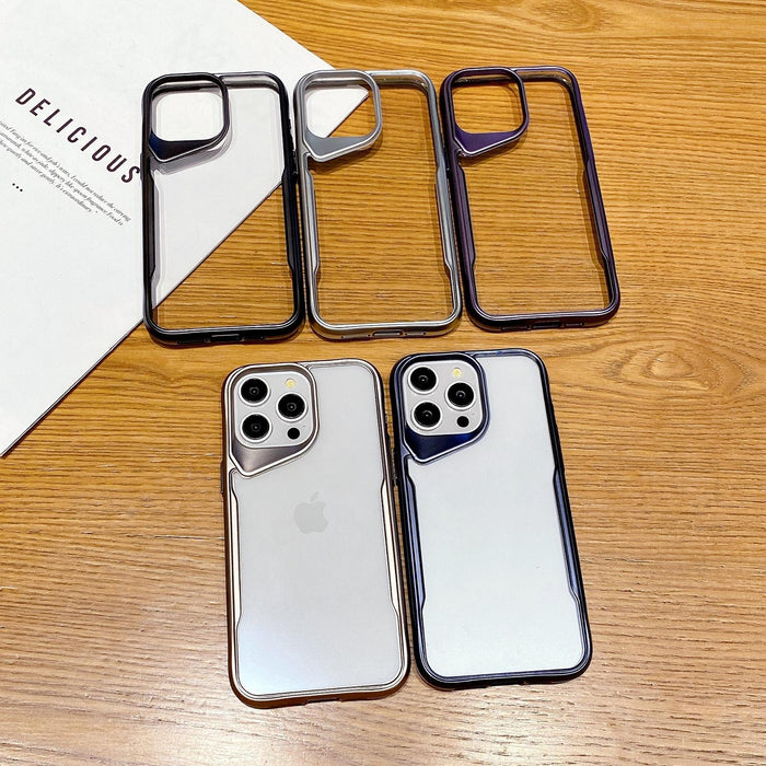 For Iphone 15 Electroplating Tpu Frame Hybrid Pc Phone Case