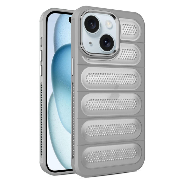 For Iphone 15 Cooling Armor Translucent Mesh Breathable Phone Case