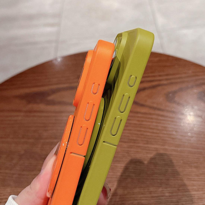 For Iphone 15 Wave Texture Pc Shockproof Phone Case With Holder