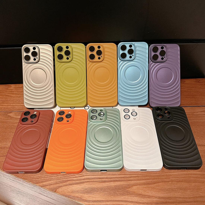 For Iphone 15 Wave Texture Pc Shockproof Phone Case