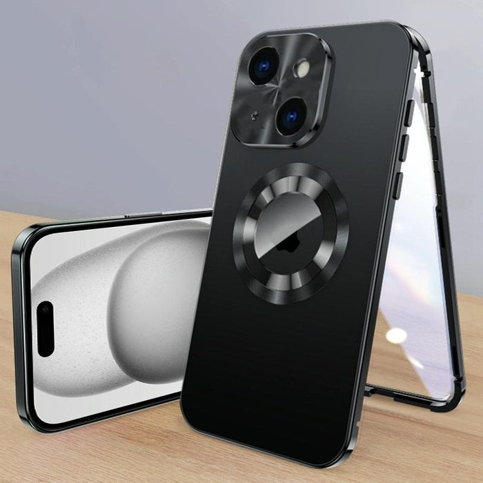 For Iphone 15 Magnetic Hd Tempered Glass Phone Case