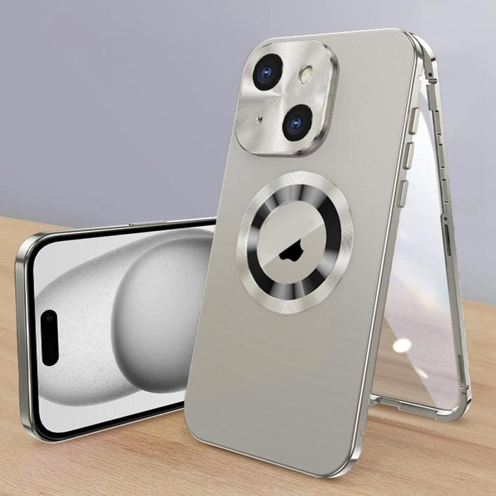 For Iphone 15 Magnetic Hd Tempered Glass Phone Case