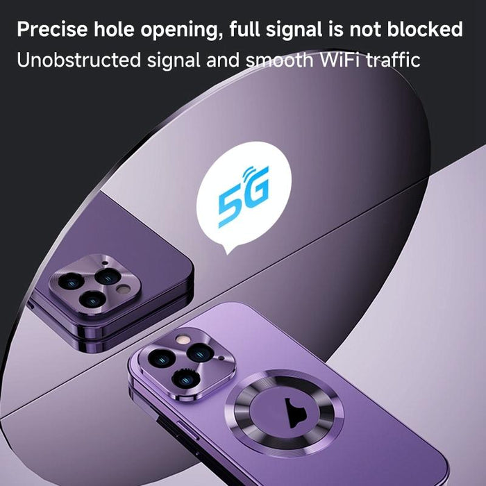 For Iphone 15 Magnetic Hd Tempered Glass Phone Case