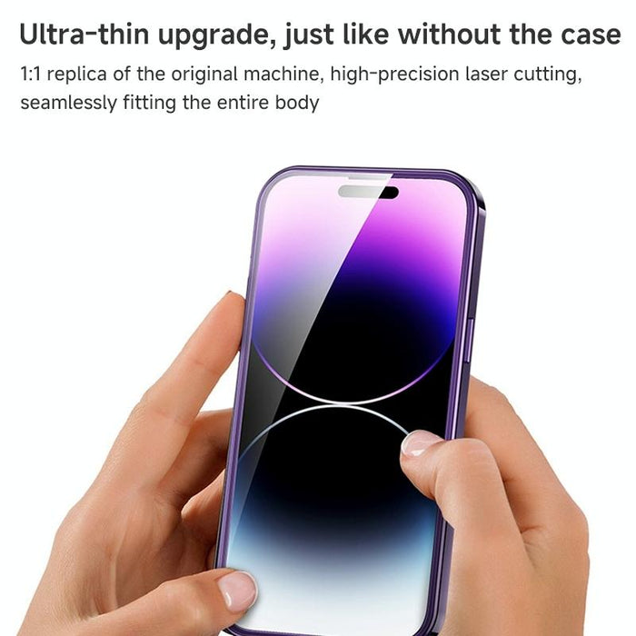 For Iphone 15 Magnetic Hd Tempered Glass Phone Case