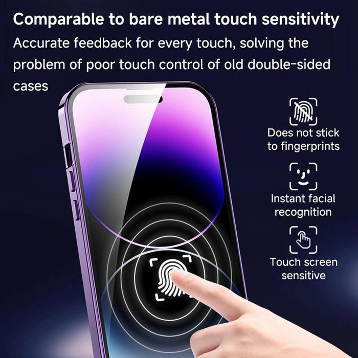 For Iphone 15 Magnetic Hd Tempered Glass Phone Case