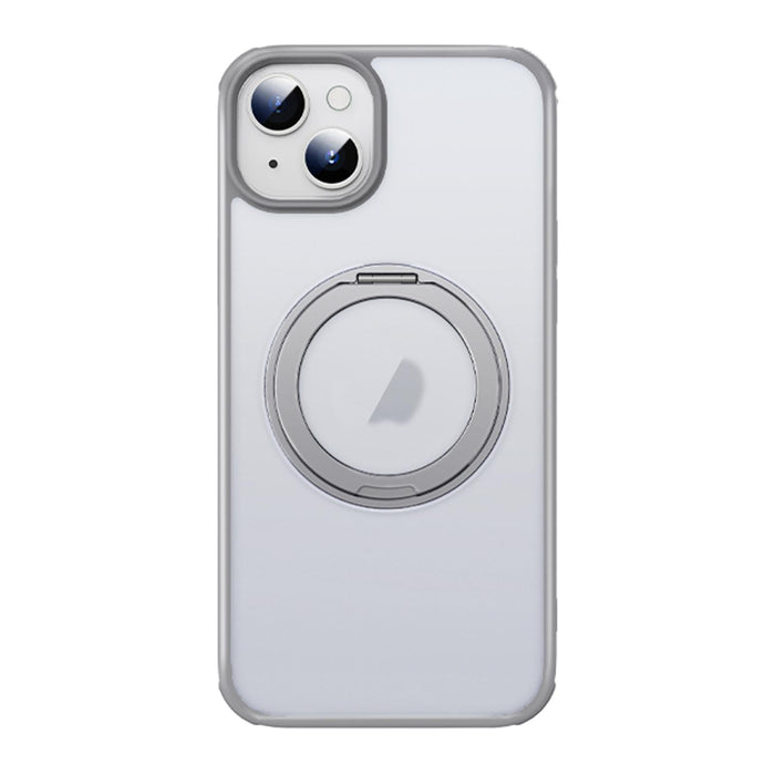 For Iphone 15 Magsafe Holder Pc Hybrid Tpu Phone Case