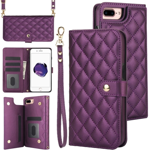 For Iphone 15 Crossbody Multifunction Rhombic Leather Phone Case