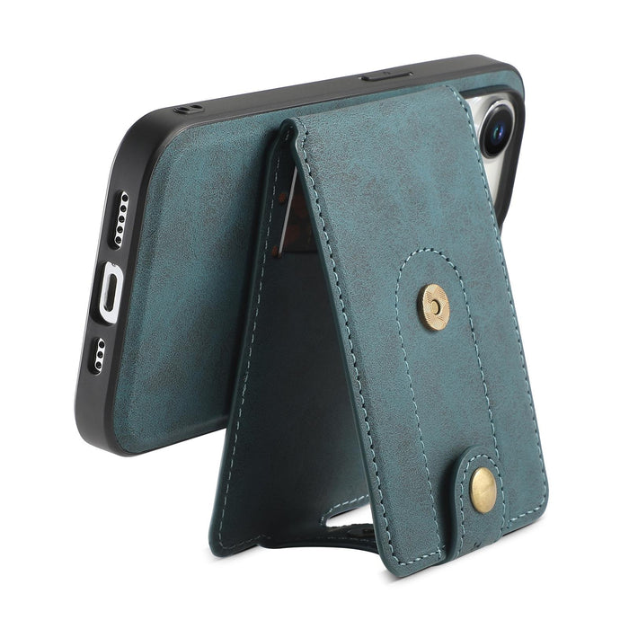 For Iphone 15 Nk Retro Pattern Magsafe Magnetic Card Holder Leather Phone Case
