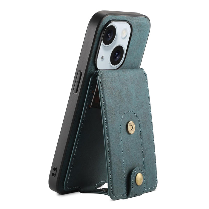 For Iphone 15 Nk Retro Pattern Magsafe Magnetic Card Holder Leather Phone Case