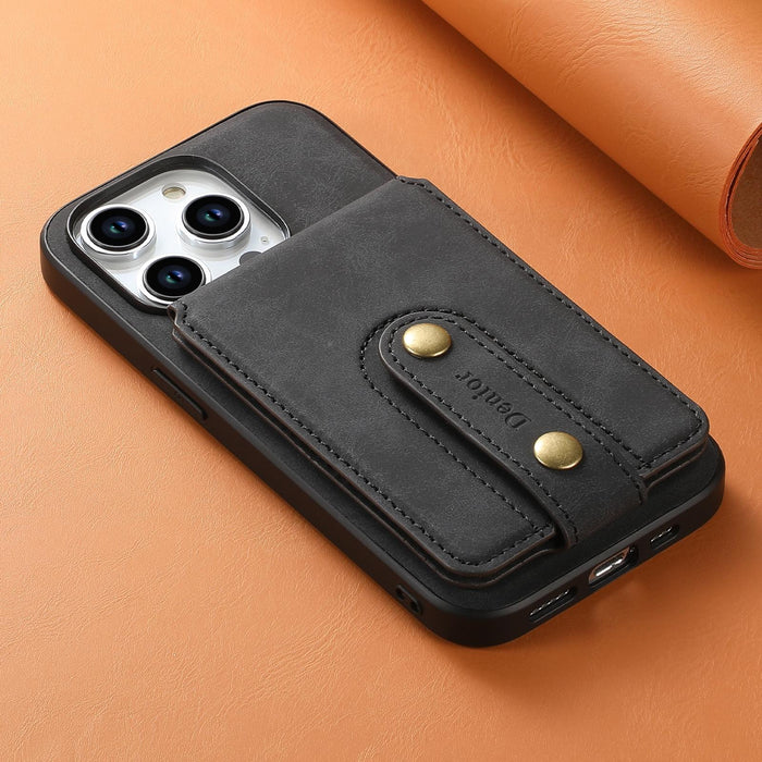 For Iphone 15 Nk Retro Pattern Magsafe Magnetic Card Holder Leather Phone Case