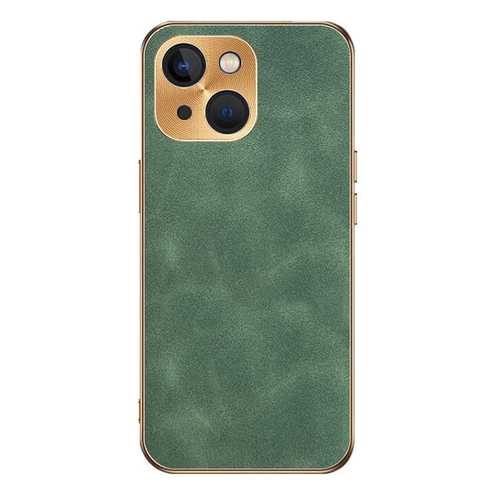 For Iphone 15 Electroplating Lambskin Leather Phone Case