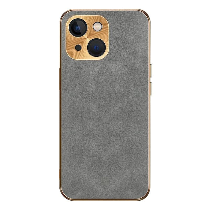For Iphone 15 Electroplating Lambskin Leather Phone Case