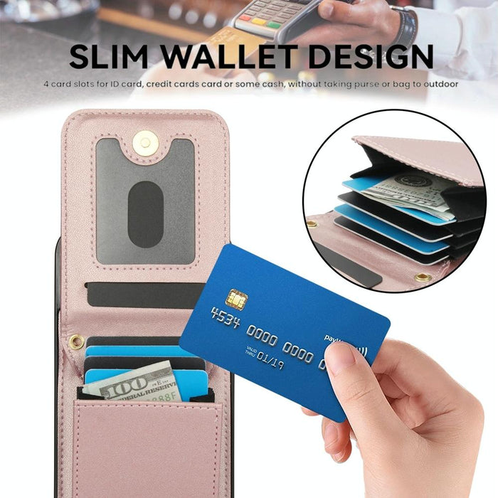 For Iphone 15 Crossbody Rhombic Card Bag RFID Phone Case