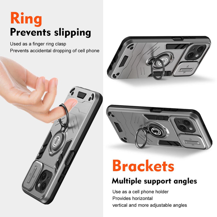 For Iphone 15 Camshield Ring Holder Phone Case