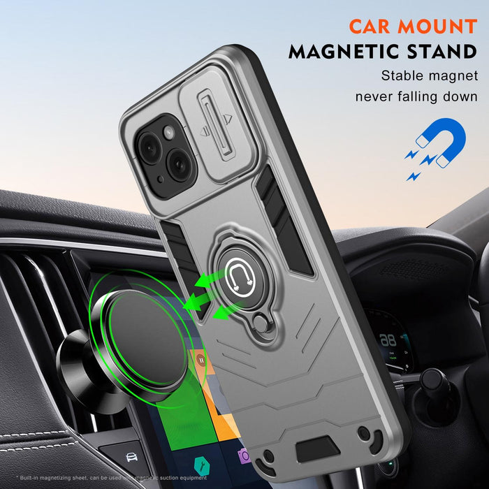 For Iphone 15 Camshield Ring Holder Phone Case