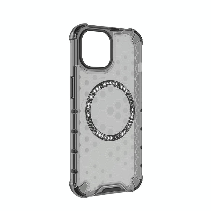 For Iphone 15 Honeycomb Magnetic Ring Shockproof Phone Case