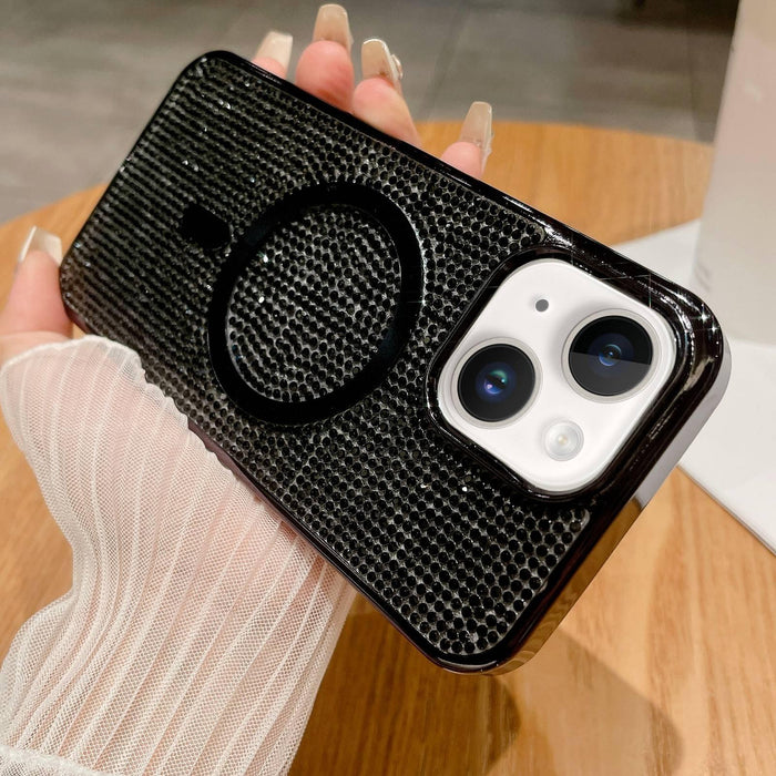 For Iphone 15 Diamonds Plated Magsafe Phone Case