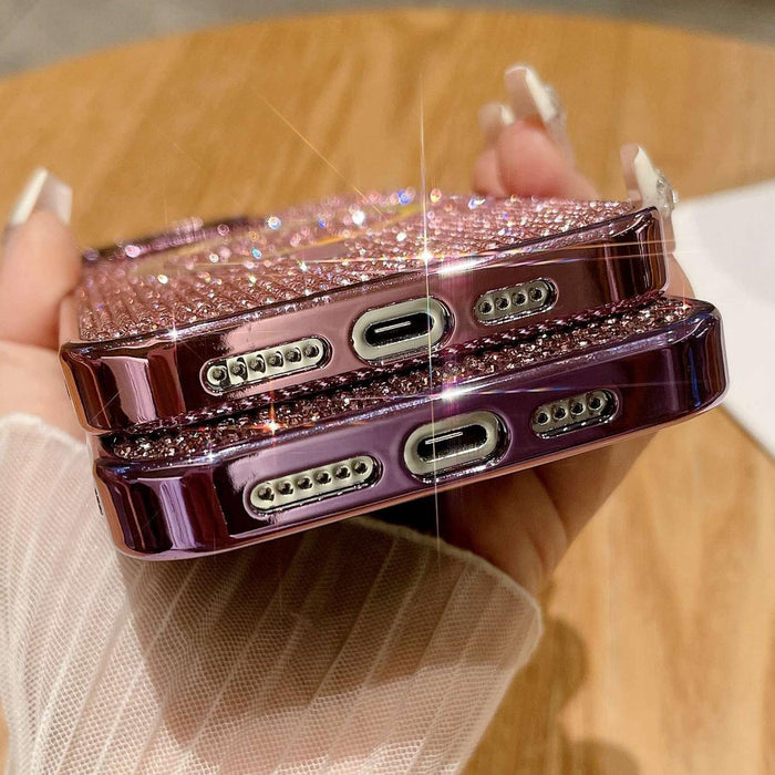 For Iphone 15 Diamonds Plated Magsafe Phone Case