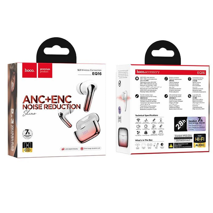 Hoco Eq16 True Wireless Anc & Enc Dual Noise Reduction Bluetooth Earphone