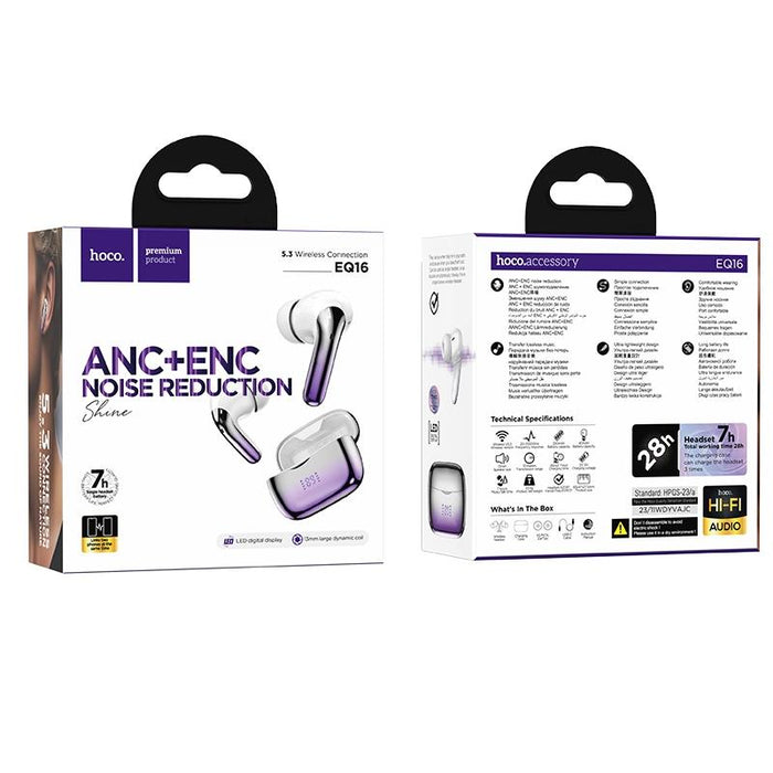 Hoco Eq16 True Wireless Anc & Enc Dual Noise Reduction Bluetooth Earphone