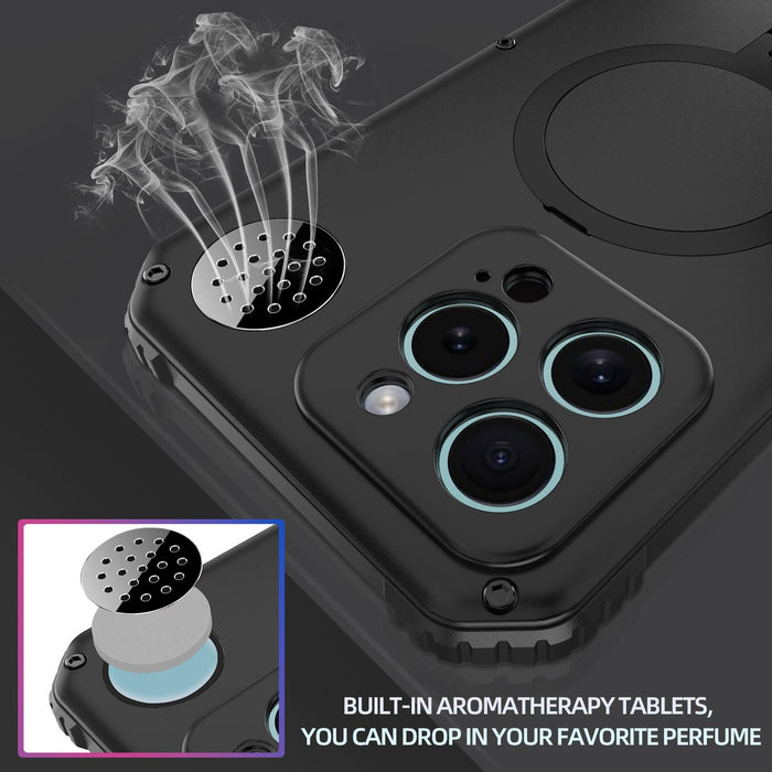 For Iphone 15 Aromatherapy Magsafe Holder Life Waterproof Rugged Phone Case
