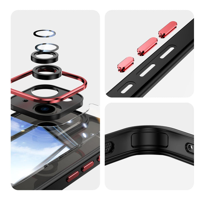 For Iphone 15 Acrylic Hybrid Tpu Armor Shockproof Phone Case