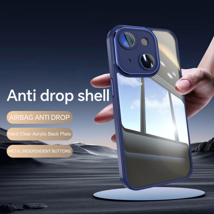 For Iphone 15 Acrylic Hybrid Tpu Armor Shockproof Phone Case