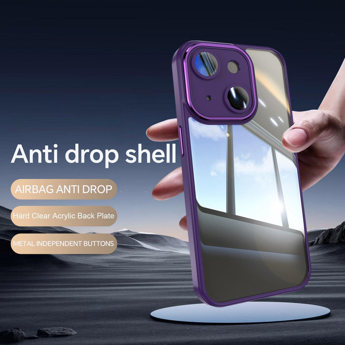 For Iphone 15 Acrylic Hybrid Tpu Armor Shockproof Phone Case