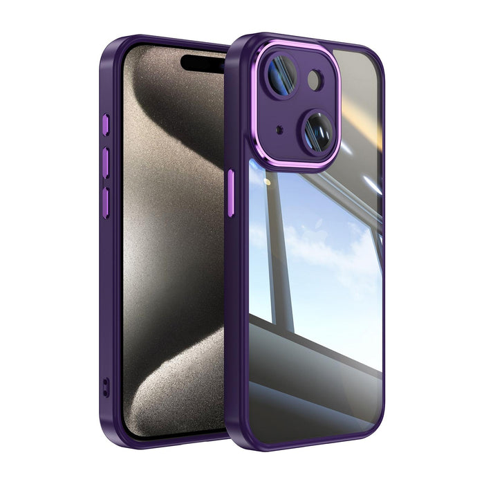 For Iphone 15 Acrylic Hybrid Tpu Armor Shockproof Phone Case