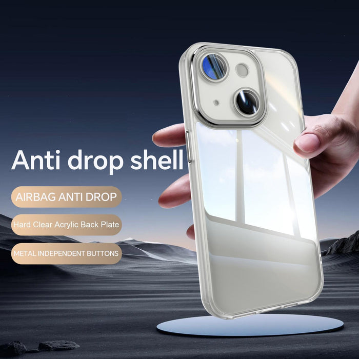 For Iphone 15 Acrylic Hybrid Tpu Armor Shockproof Phone Case