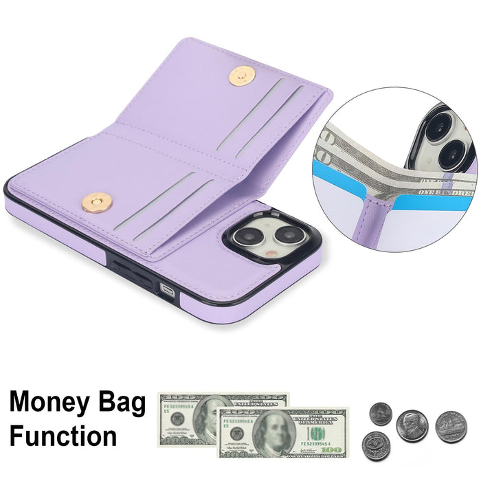 For Iphone 15 Rfid Anti-Theft Card Ring Holder Phone Case