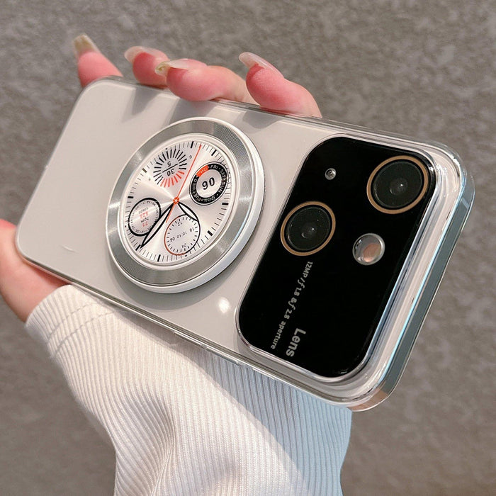 For Iphone 15 Electroplated Large Window Bracket Pc Phone Case