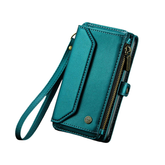 For Iphone 15 Card Slots Zipper Wallet Rfid Anti-Theft Leather Phone Case