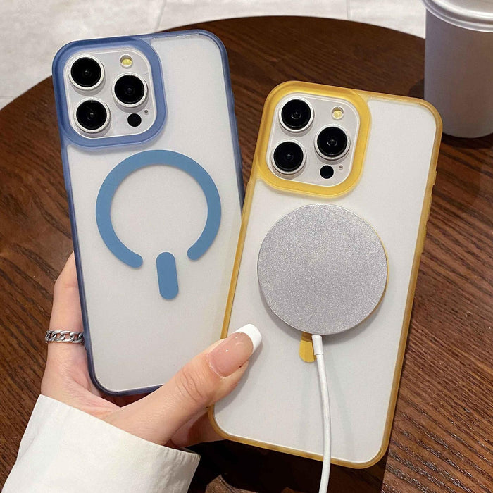 For Iphone 15 Dual-Side Frosted Magsafe Clear Phone Case