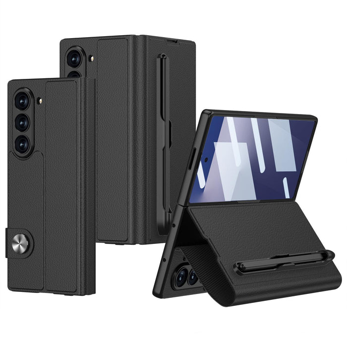 For Samsung Galaxy Z Fold7 5G Integrated Flip Leather Case With Pen Slotm, Stylus Not Included
