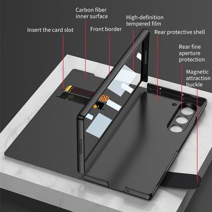 For Samsung Galaxy Z Fold7 5G Integrated Flip Leather Case With Pen Slotm, Stylus Not Included