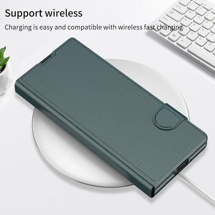 For Samsung Galaxy Z Fold7 5G Integrated Flip Leather Case With Pen Slotm, Stylus Not Included