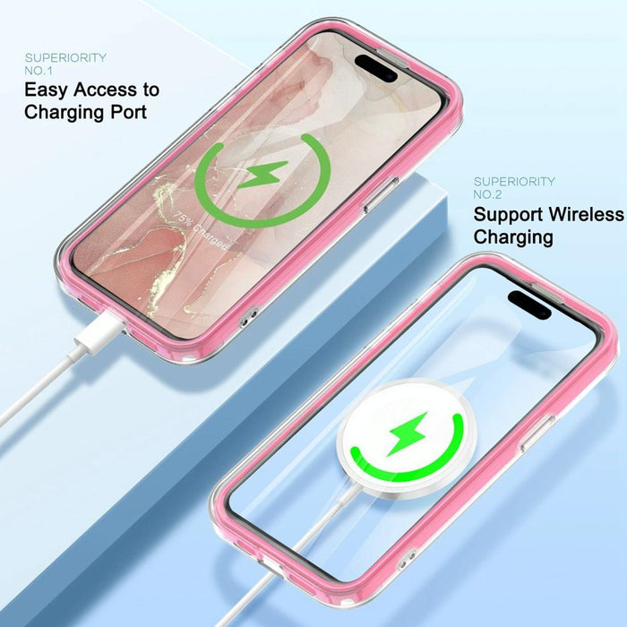 For Iphone 15 Imd Gradient Feather Pc & Tpu Phone Case