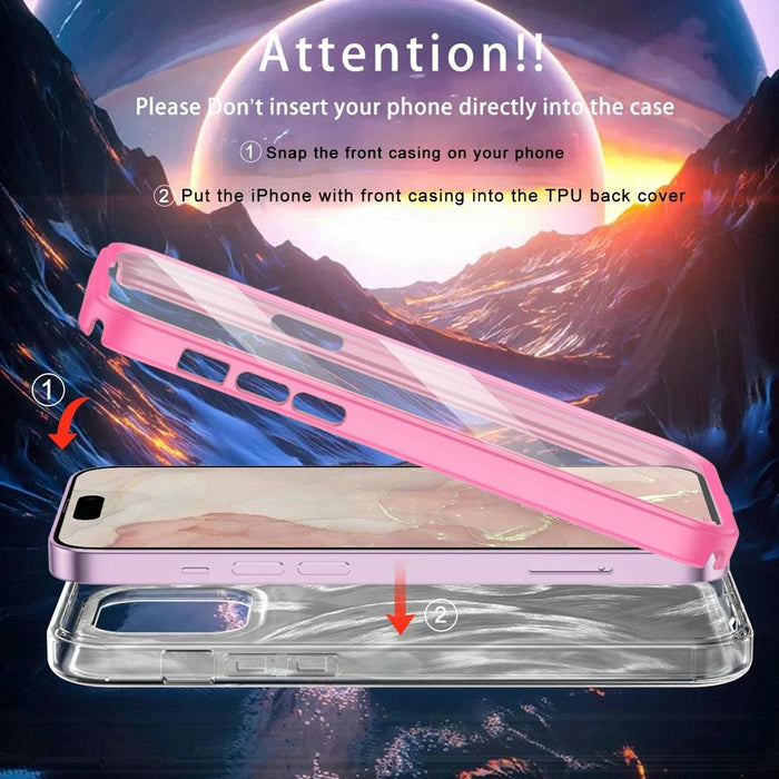 For Iphone 15 Imd Gradient Feather Pc & Tpu Phone Case