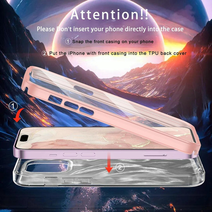 For Iphone 15 Imd Gradient Feather Pc & Tpu Phone Case