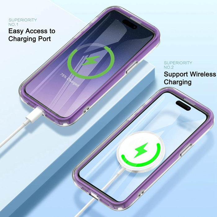 For Iphone 15 Imd Gradient Feather Pc & Tpu Phone Case