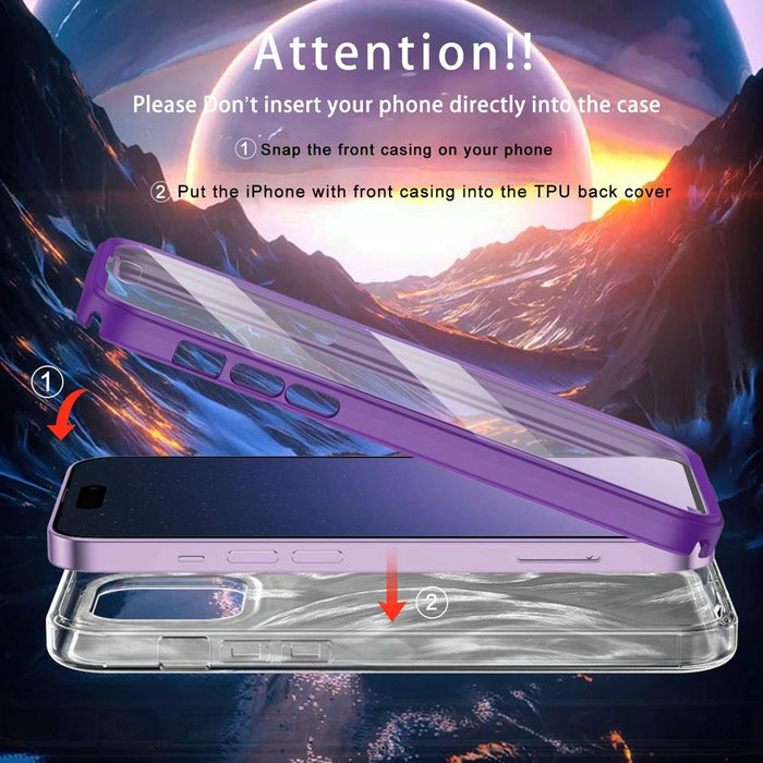 For Iphone 15 Imd Gradient Feather Pc & Tpu Phone Case