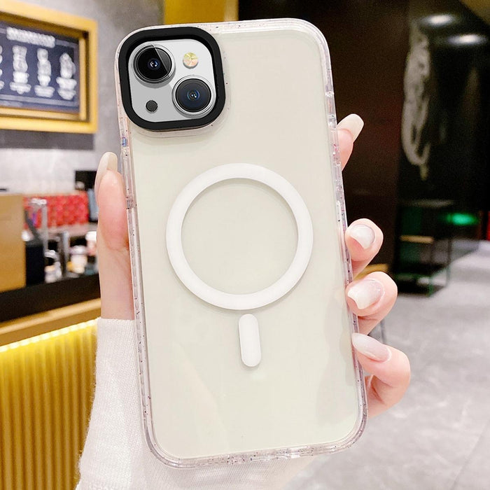 For Iphone 15 Kingsteel Wolf Colour Point Magsafe Transparent Phone Case