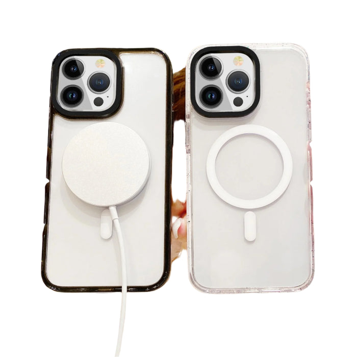 For Iphone 15 Kingsteel Wolf Colour Point Magsafe Transparent Phone Case