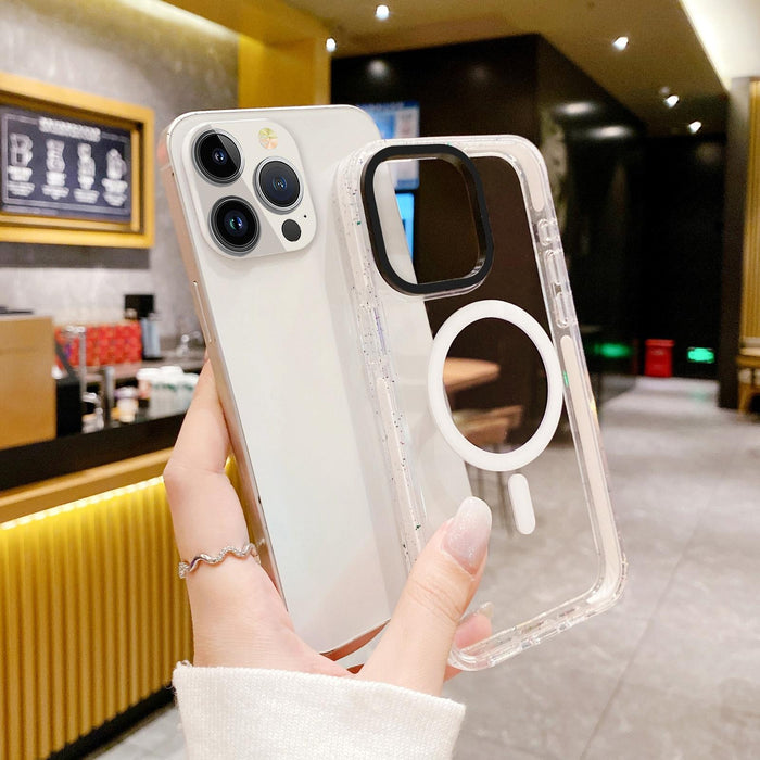 For Iphone 15 Kingsteel Wolf Colour Point Magsafe Transparent Phone Case