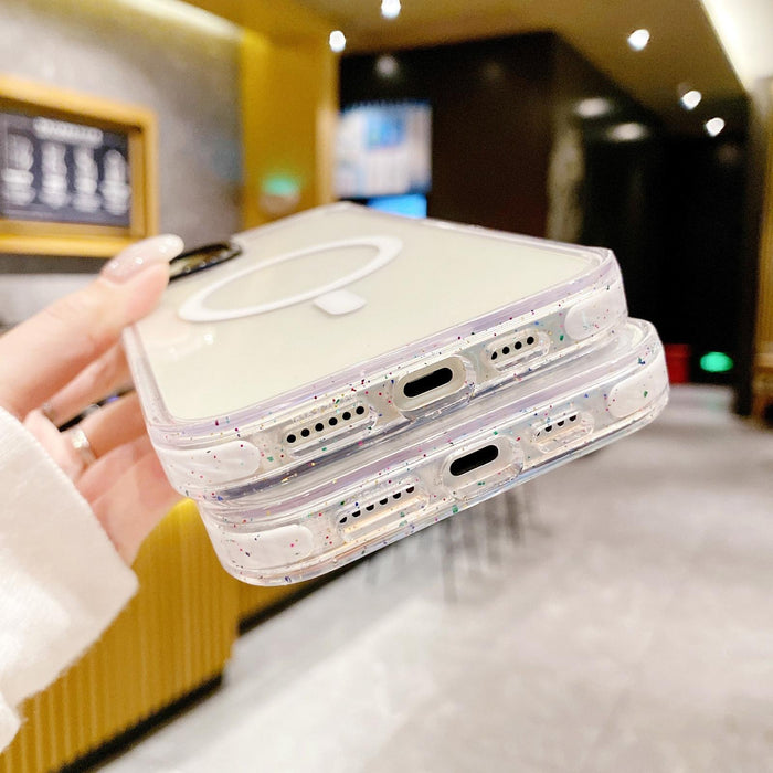 For Iphone 15 Kingsteel Wolf Colour Point Magsafe Transparent Phone Case